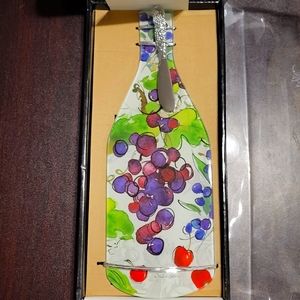 Disney Wine Bottle Glass Cheese Board Server with Spreader